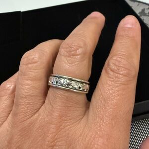 Sterling Silver spinner Elephant Indian Band Ring